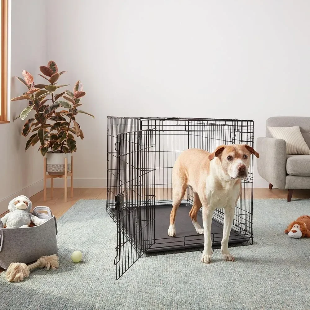 Wire Double Door Dog Crate 48x30x32.5in
